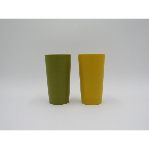 Tupperware Tumbler Drinkware Vintage Yellow + Green Harvest 873-15 Retro 70s USA - Picture 2 of 9